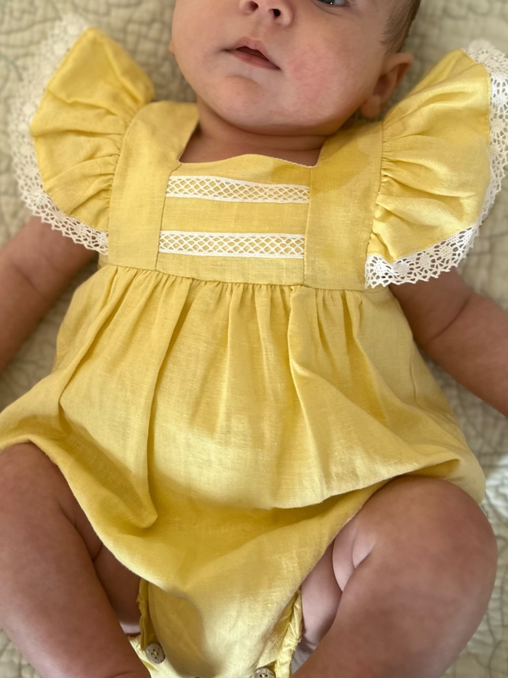 Babidu Yellow baby romper size 3M - Picture 3 of 8